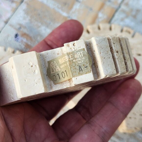 RARE 70s Fratelli Mannelli Hedgehog In Cream Travertine MCM Italy Set 3 Sm Md Lg - Picture 3 of 15